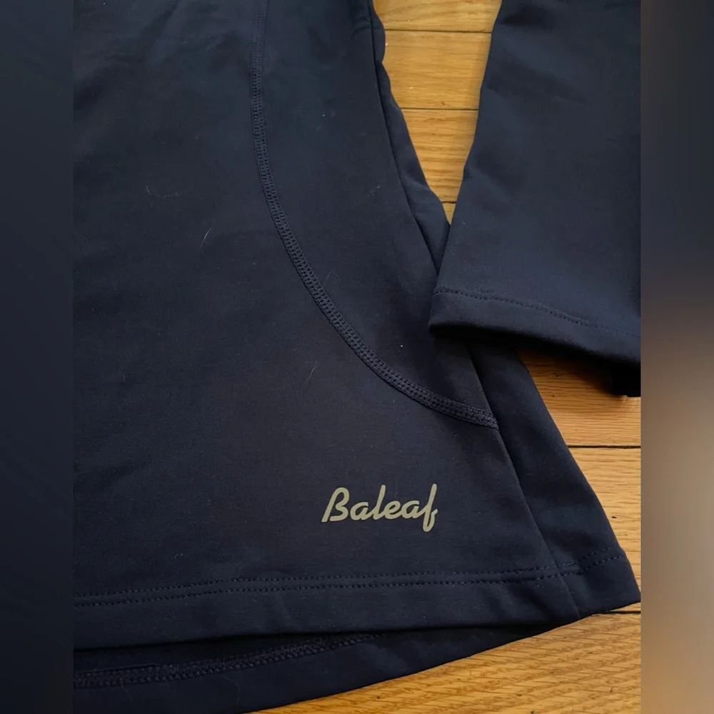 NWT BALEAF Black Thermal Mock Neck Long Sleeve Shirt Zip Pockets Women’s Small - Picture 4 of 6